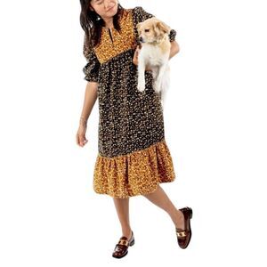 Saint Geraldine Anthropologie Corduroy Peasant Dress